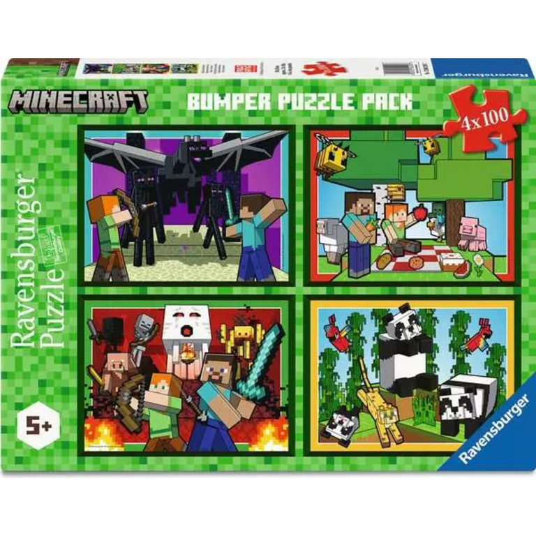 Ravensburger Minecraft - Royaumes et aventures - 4x100 pièces
