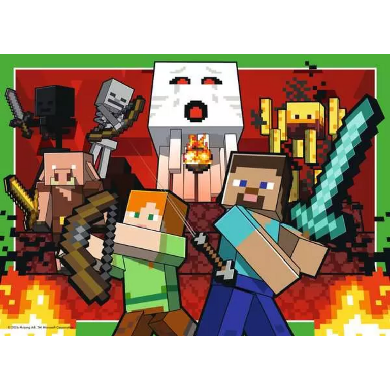 Ravensburger Minecraft - Royaumes et aventures - 4x100 pièces