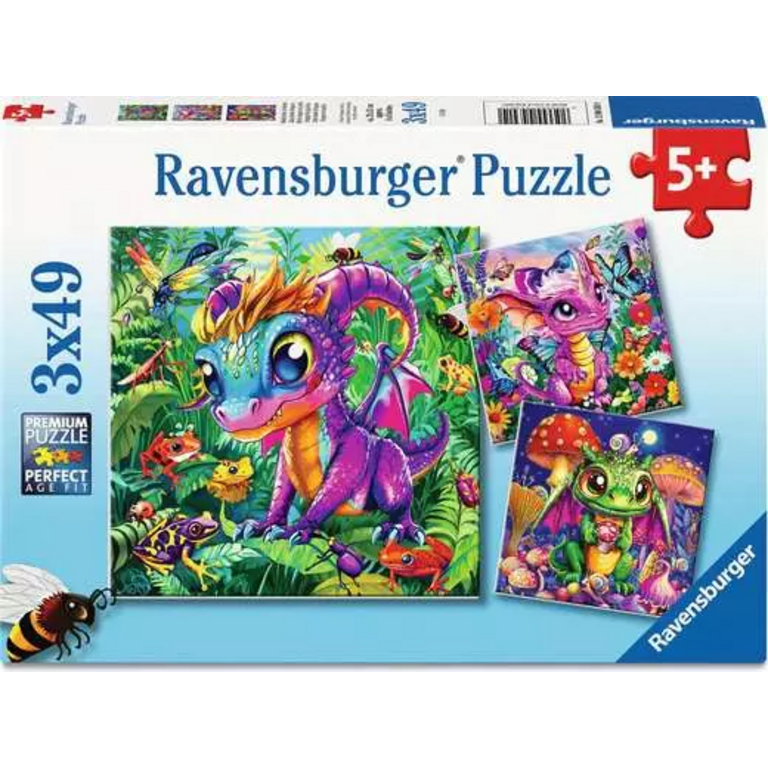 Ravensburger Bébés dragons de jardin - 3x49 pièces