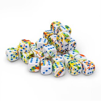 Chessex 36 dés 6 12mm Brush - Breezy avec points bleus