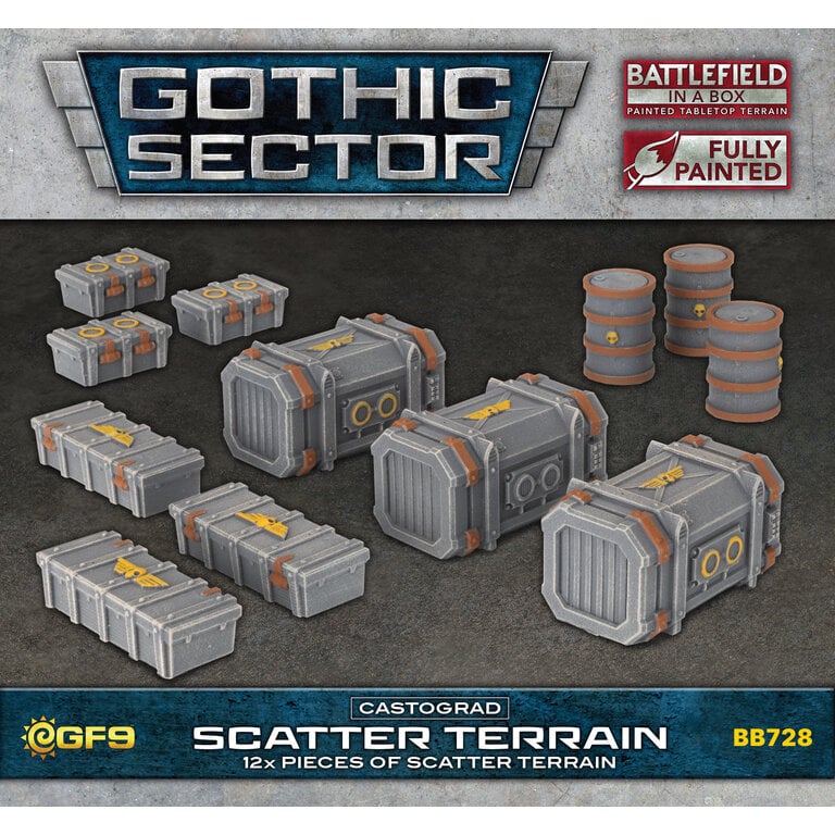Galeforce Nine Battlefield in a Box - Gothic Sector - Castograd - Scatter Terrain - 12 unités