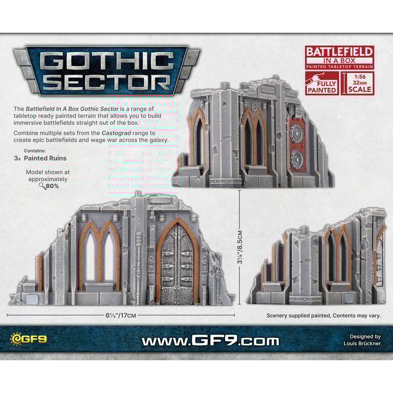 Galeforce Nine Battlefield in a Box - Gothic Sector - Castograd - Hab Block Small Ruins