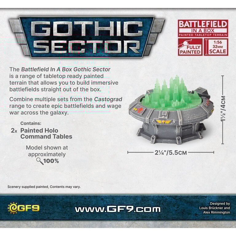 Galeforce Nine Battlefield in a Box - Gothic Sector - Castograd - Holo Command Tables