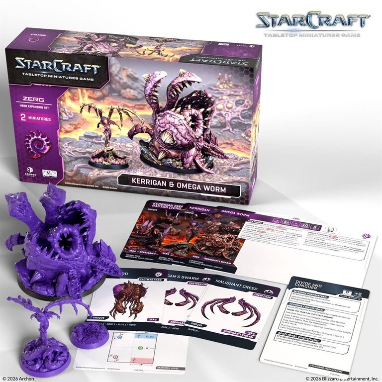 Starcraft - The Miniatures Game - Zerg - Kerrigan & Omega Worm (Anglais) [PRÉCOMMANDE]