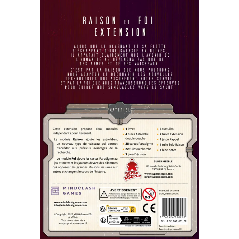 Revenant - Raison & Foi (Français) [PRÉCOMMANDE]