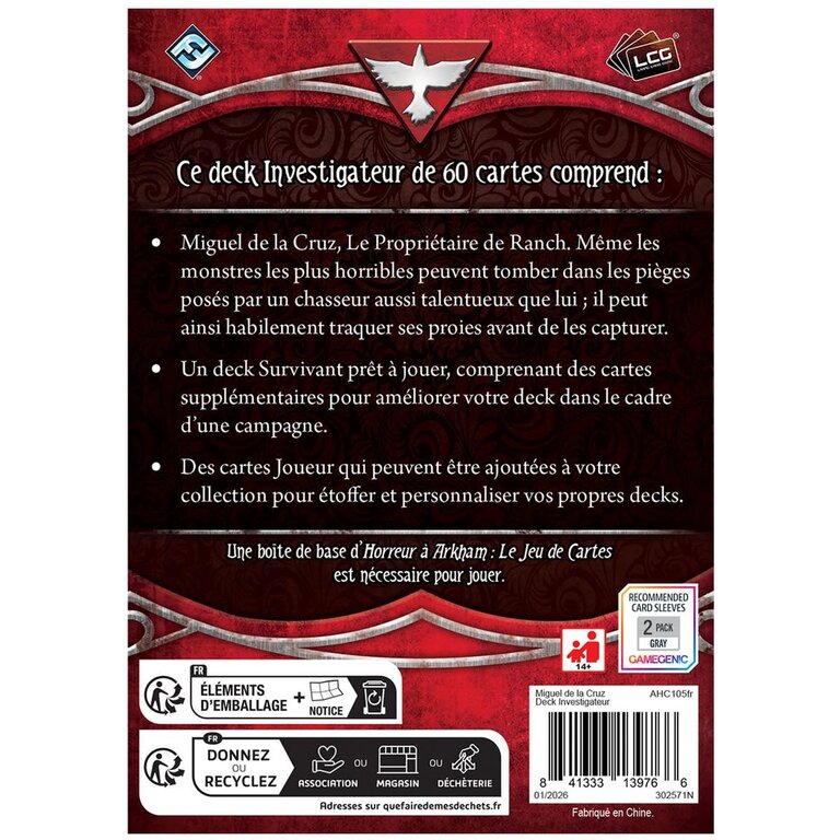 Horreur à Arkham JCE - Michel de la Cruz - Paquet investigateur (French)