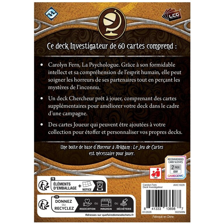 Horreur à Arkham JCE - Carolyn Fern - Paquet investigateur (French)
