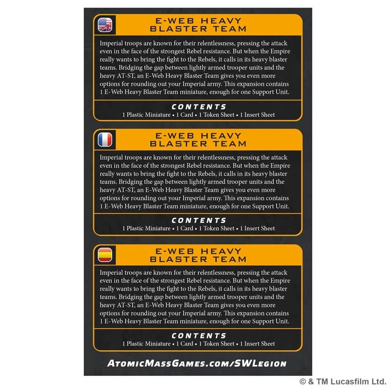 Atomic Mass Star Wars Legion - E-Web Heavy Blaster Team (Multilingue)