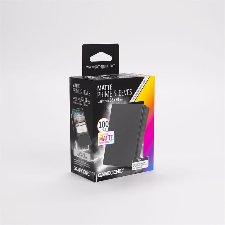 Gamegenic (Gamegenic) Matte Prime Sleeves - Black - 100 Unités - 66mm x 91mm