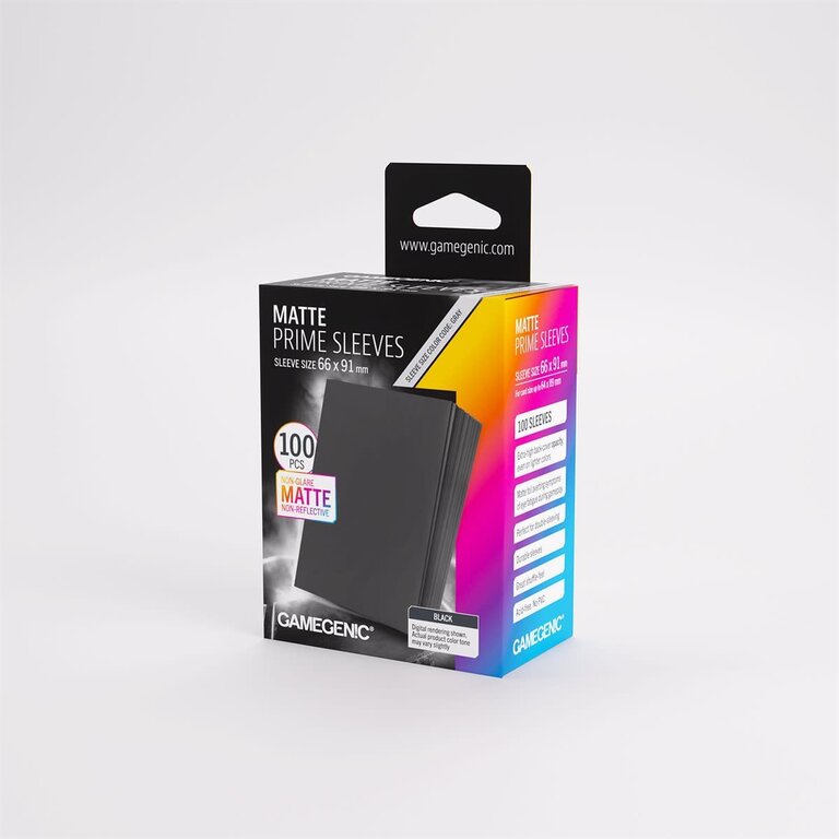 Gamegenic (Gamegenic) Matte Prime Sleeves - Black - 100 Unités - 66mm x 91mm
