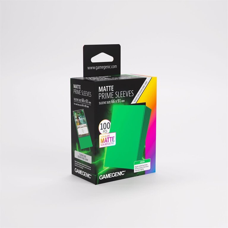 Gamegenic (Gamegenic) Matte Prime Sleeves - Green - 100 Unités - 66mm x 91mm