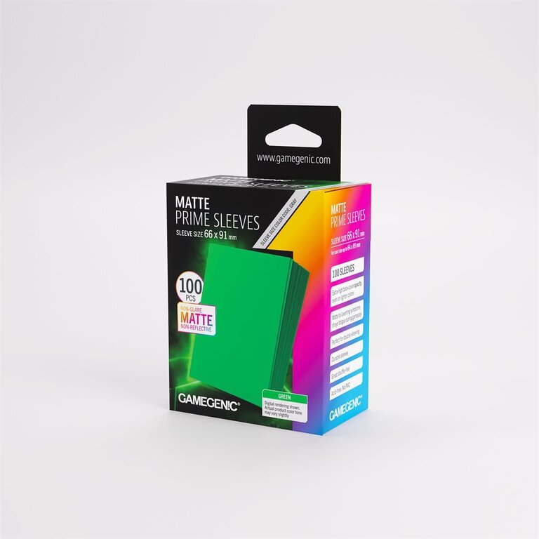 Gamegenic (Gamegenic) Matte Prime Sleeves - Green - 100 Unités - 66mm x 91mm