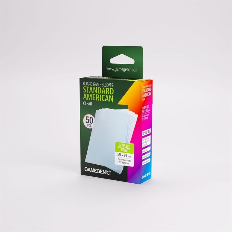 Gamegenic (Gamegenic) Prime Standard American-Sized Sleeves - 50 Unités - 59mm x 91mm