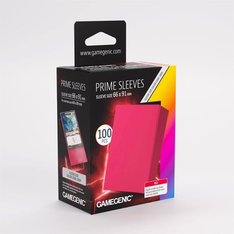 Gamegenic (Gamegenic) Prime Sleeves - Red - 100 Unités - 66mm x 91mm