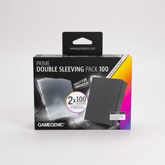Gamegenic (Gamegenic) Prime Value Double Sleeving Pack Standard : Clear/Black - 2x100 Unités - 66mm x 91mm