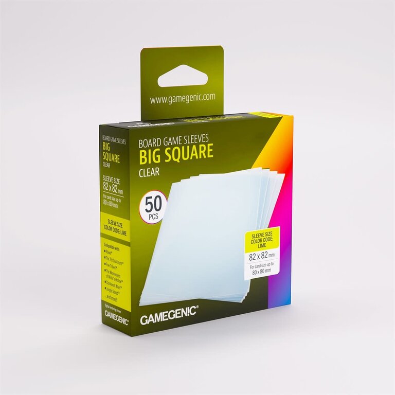 Gamegenic (Gamegenic) Prime Big Square-Sized Sleeves - 50 Unités - 82mm x 82mm