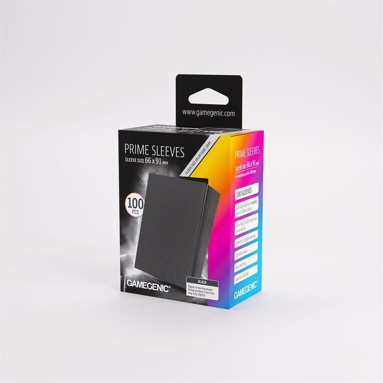 Gamegenic (Gamegenic) Prime Sleeves - Black - 100 Unités - 66mm x 91mm