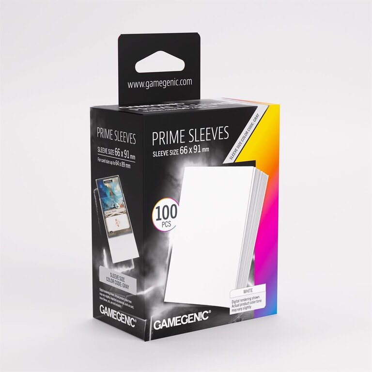 Gamegenic (Gamegenic) Prime Sleeves - White - 100 Unités - 66mm x 91mm