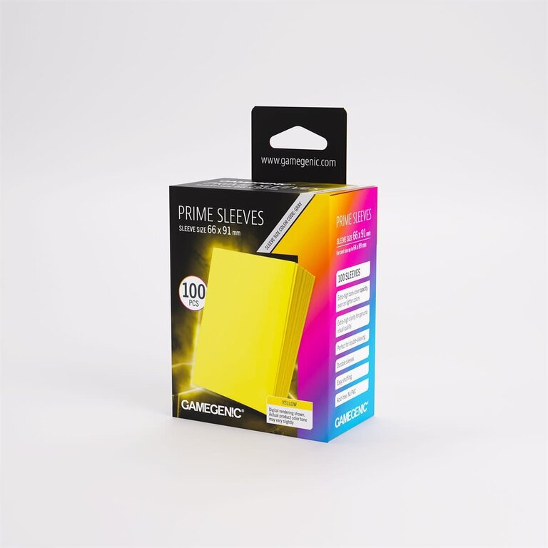 Gamegenic (Gamegenic) Prime Sleeves - Yellow - 100 Unités - 66mm x 91mm