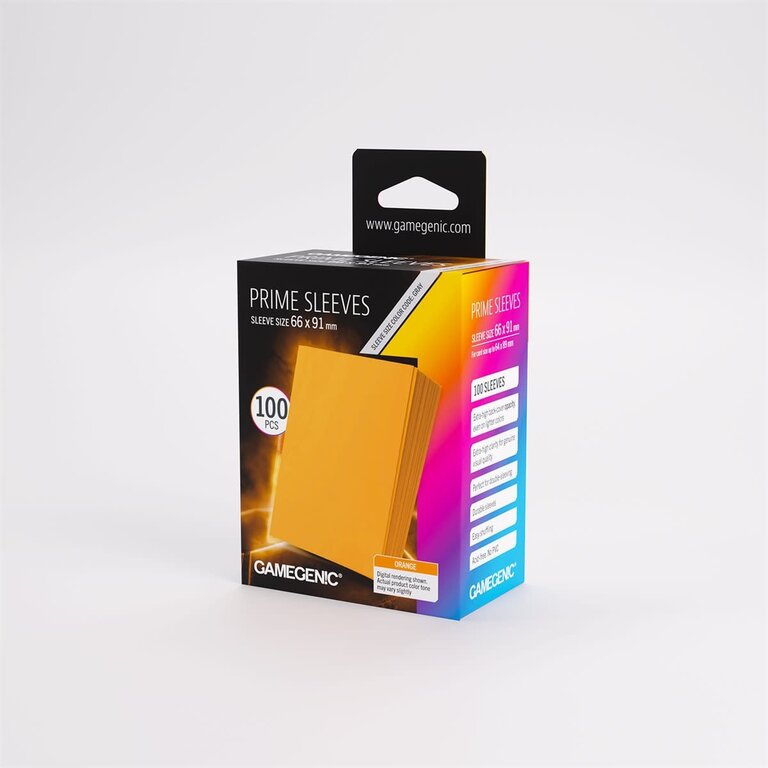 Gamegenic (Gamegenic) Prime Sleeves - Orange - 100 Unités - 66mm x 91mm