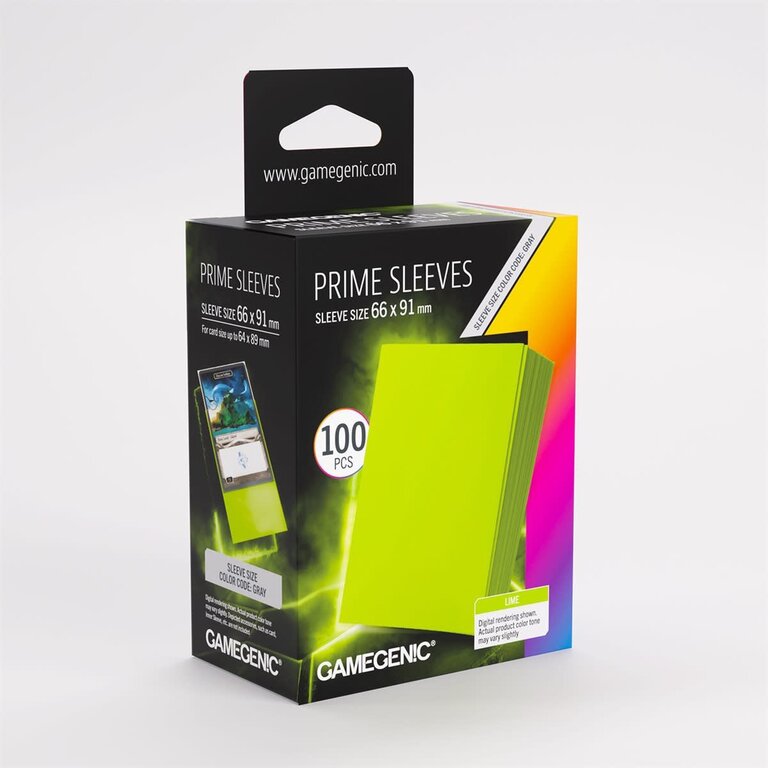 Gamegenic (Gamegenic) Prime Sleeves - Lime - 100 Unités - 66mm x 91mm