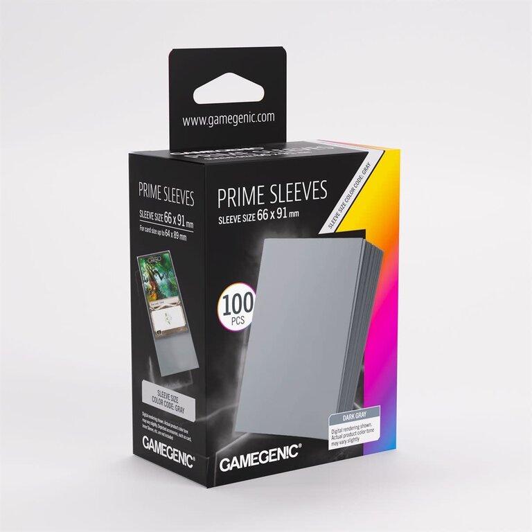 Gamegenic (Gamegenic) Prime Sleeves - Dark Grey - 100 Unités - 66mm x 91mm