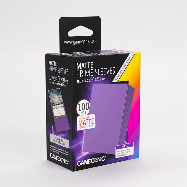 Gamegenic (Gamegenic) Matte Prime Sleeves - Purple - 100 Unités - 66mm x 91mm