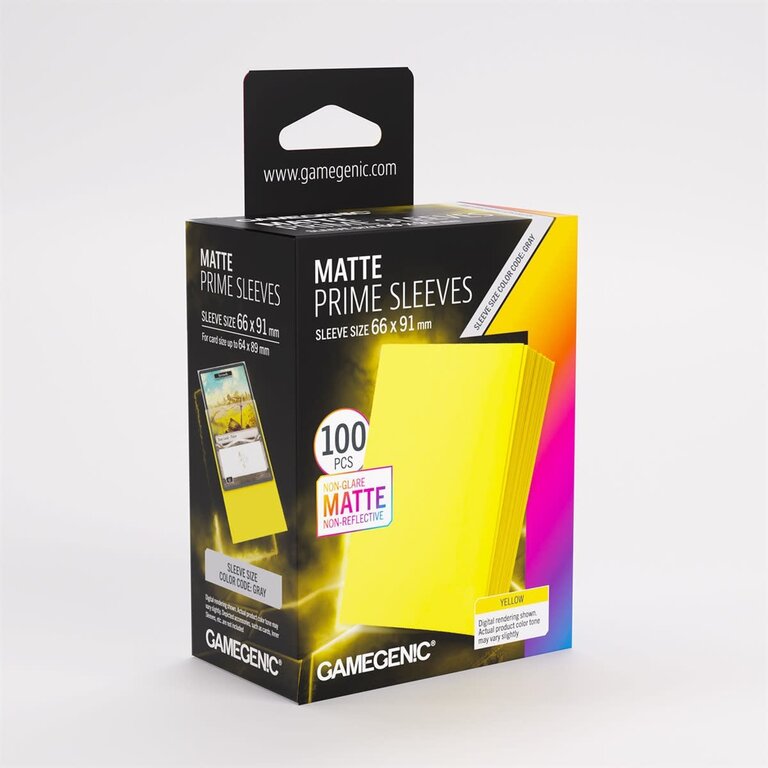 Gamegenic (Gamegenic) Matte Prime Sleeves - Yellow - 100 Unités - 66mm x 91mm
