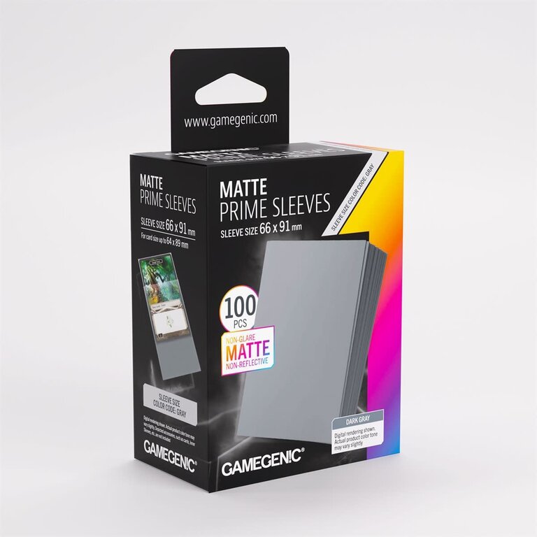 Gamegenic (Gamegenic) Matte Prime Sleeves - Dark Grey - 100 Unités - 66mm x 91mm