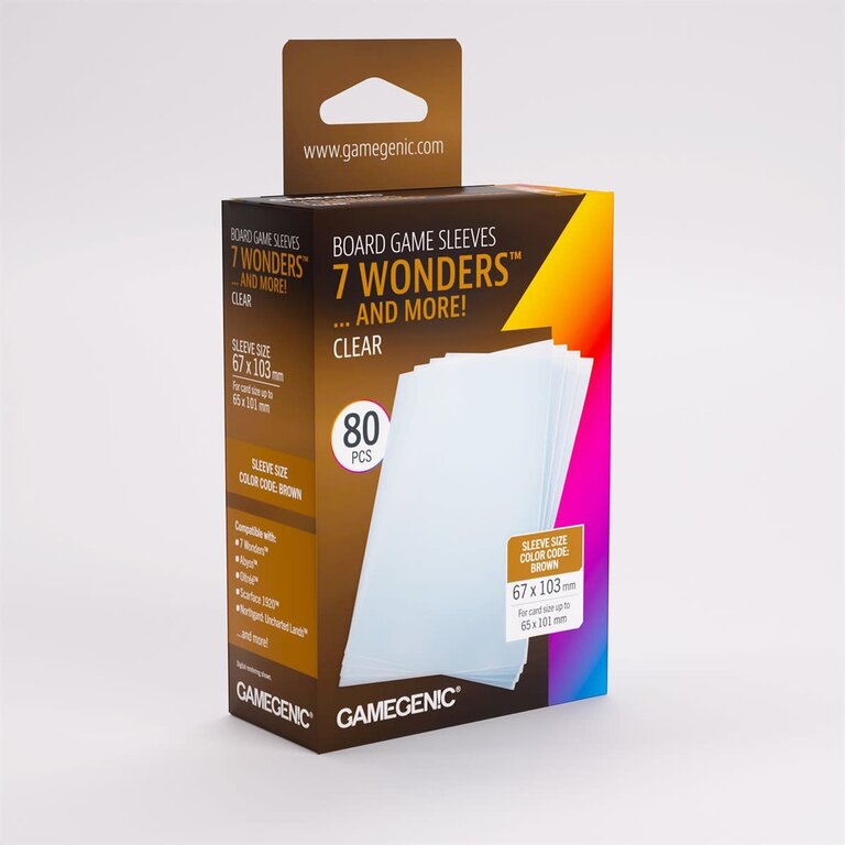 Gamegenic (Gamegenic) Prime 7 Wonders Sleeves - 80 Unités - 67mm x 103mm
