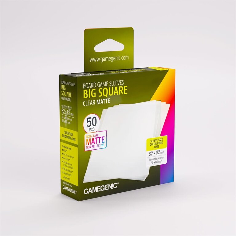 Gamegenic (Gamegenic) Matte Big Square-Sized Sleeves - 50 Unités - 82mm x 82mm