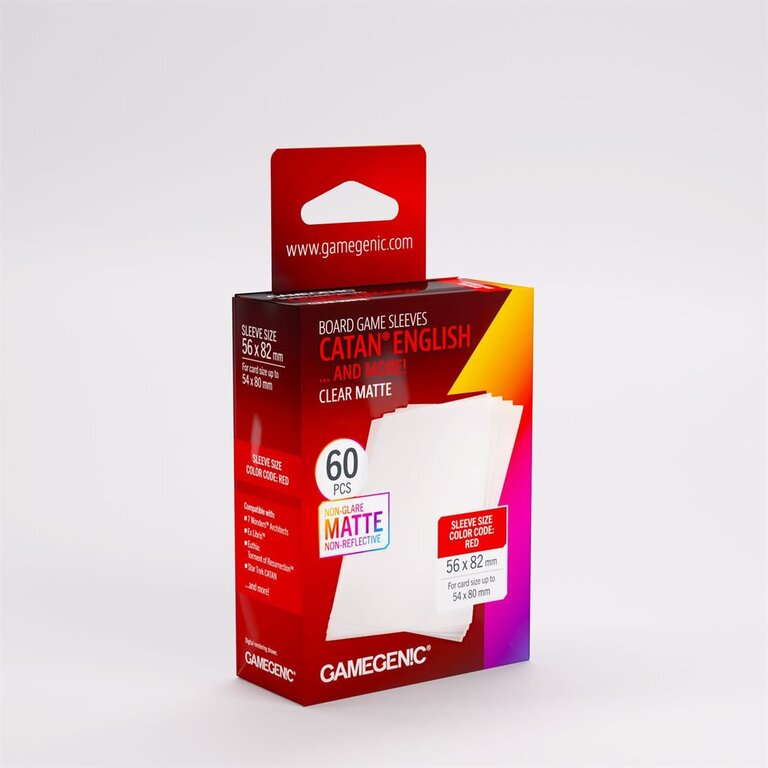 Gamegenic (Gamegenic) Matte Catan English Sleeves - 60 Unités - 56mm x 82mm