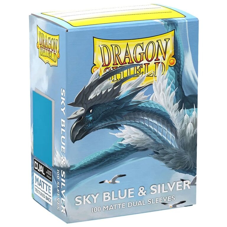 Dragon Shield (Dragon Shield) Matte Dual Sleeves - Sky Blue/Silver - 100 Unités - 63mm x 88mm