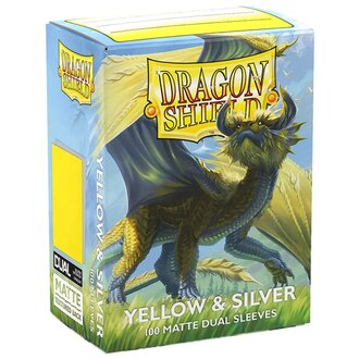 Dragon Shield (Dragon Shield) Matte Dual Sleeves - Yellow/Silver - 100 Unités - 63mm x 88mm