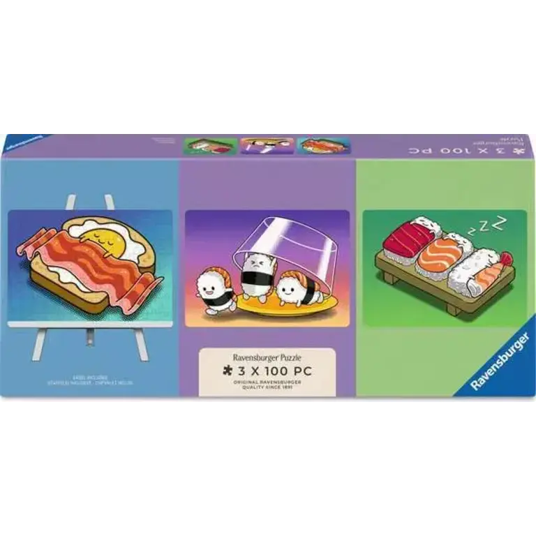 Ravensburger Kawaii Breakfast, Lunch & Dinner - 3x100 pièces