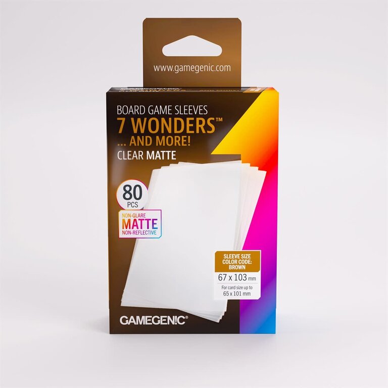 Gamegenic (Gamegenic) Matte 7 Wonders Sleeves - 80 Unités - 67mm x 103mm