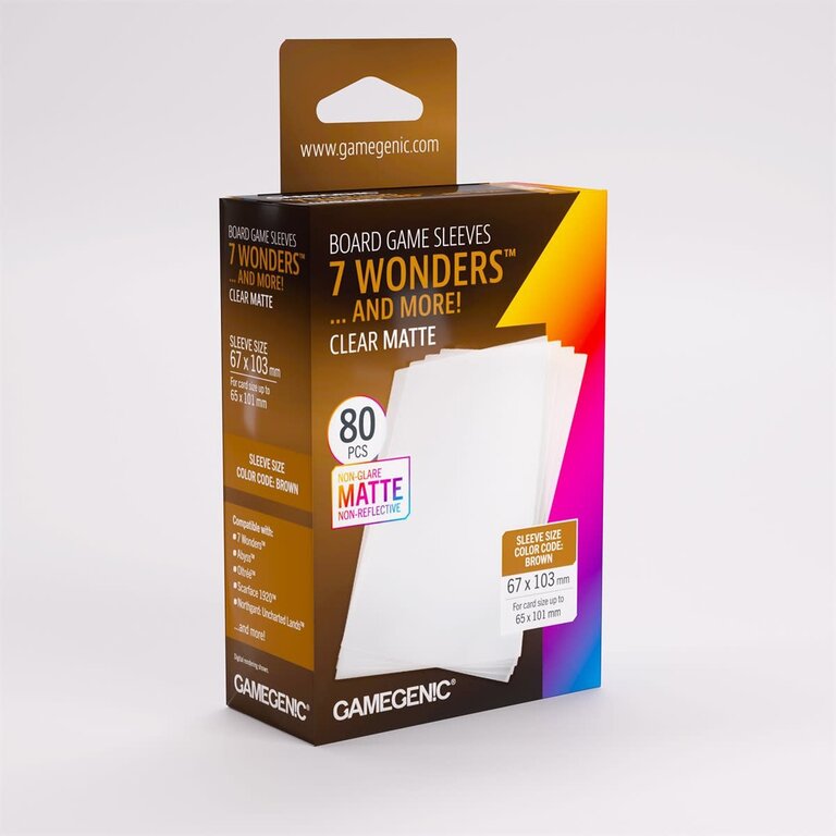 Gamegenic (Gamegenic) Matte 7 Wonders Sleeves - 80 Unités - 67mm x 103mm