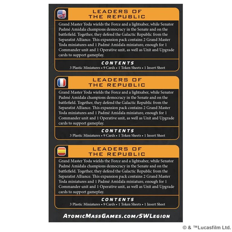 Atomic Mass Star Wars Legion - Leaders of the Republic (Multilingue)