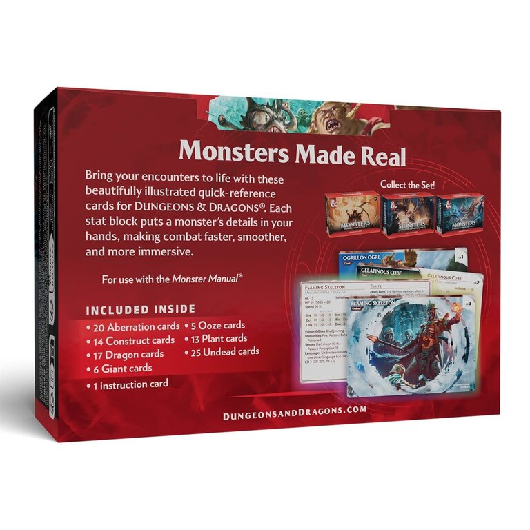 Dungeons & Dragons D&D - Reference Cards - Monsters - Fearsome and Ferocious (Anglais)