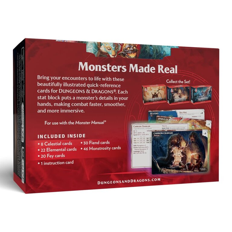 Dungeons & Dragons D&D - Reference Cards - Monsters - Mystical and Menacing (Anglais)