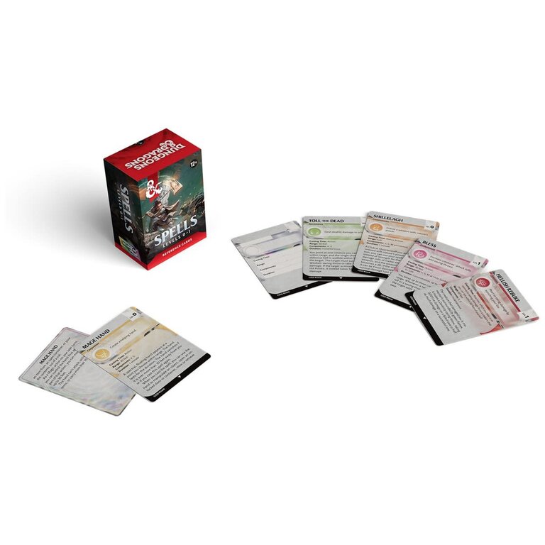 Dungeons & Dragons D&D - Reference Cards - Spells - Levels 0-1 (Anglais)