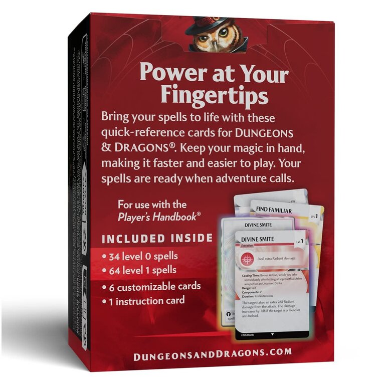 Dungeons & Dragons D&D - Reference Cards - Spells - Levels 0-1 (Anglais)