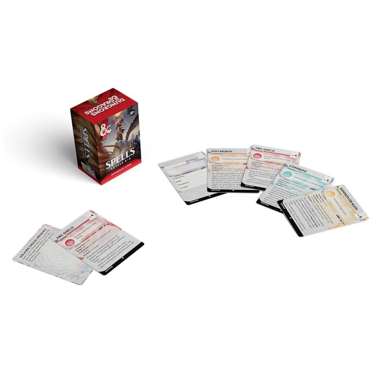 Dungeons & Dragons D&D - Reference Cards - Spells - Levels 4-5 (Anglais)