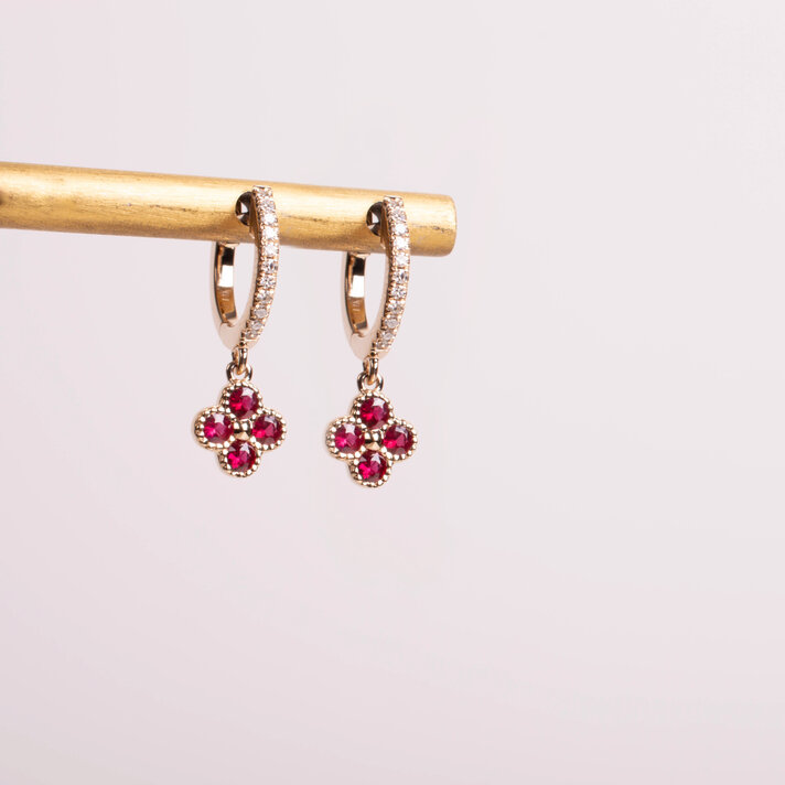 Aretes en Oro Rosa 14k modelo Aitana – Tressor Joyeros