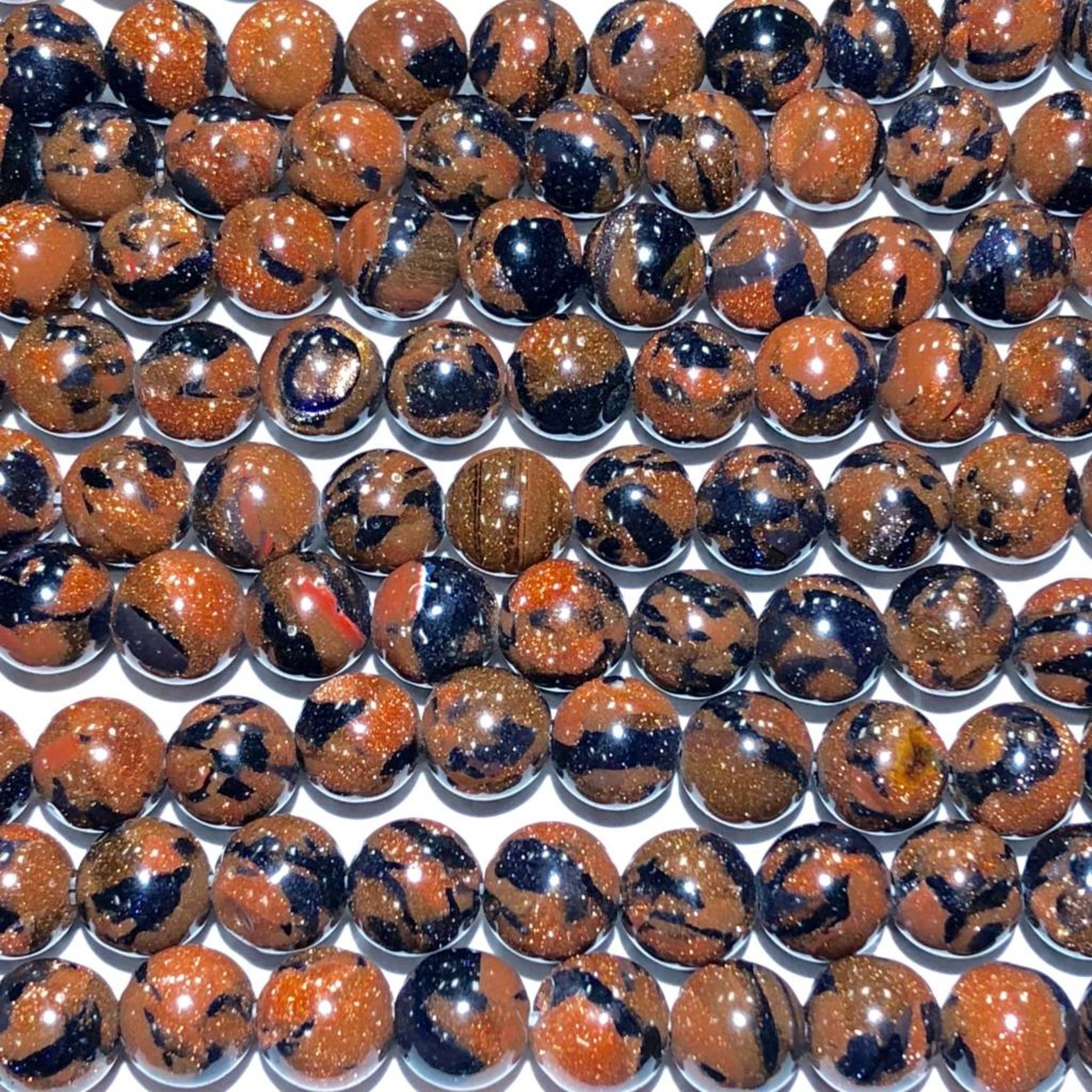 Blue/Gold Mix Goldstone 8mm Round