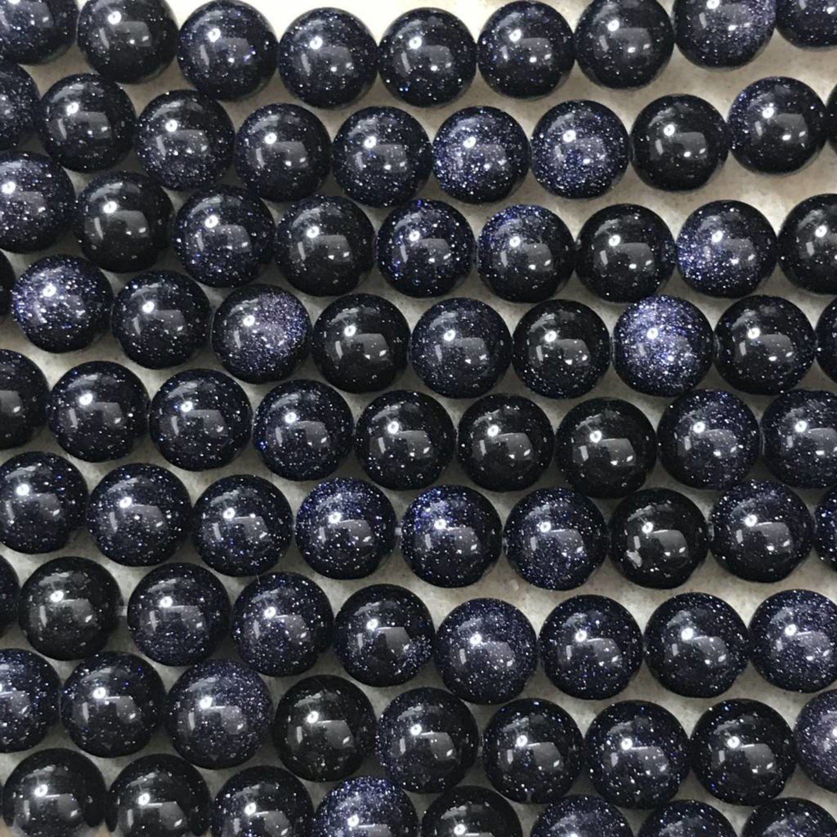 Blue Goldstone 8mm Round