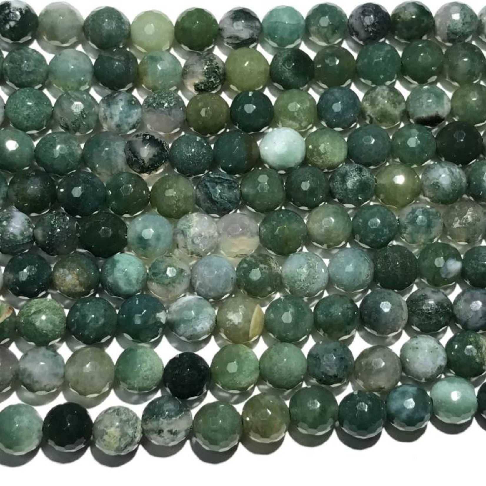 Natural Moss AGATE 8mm Faceted