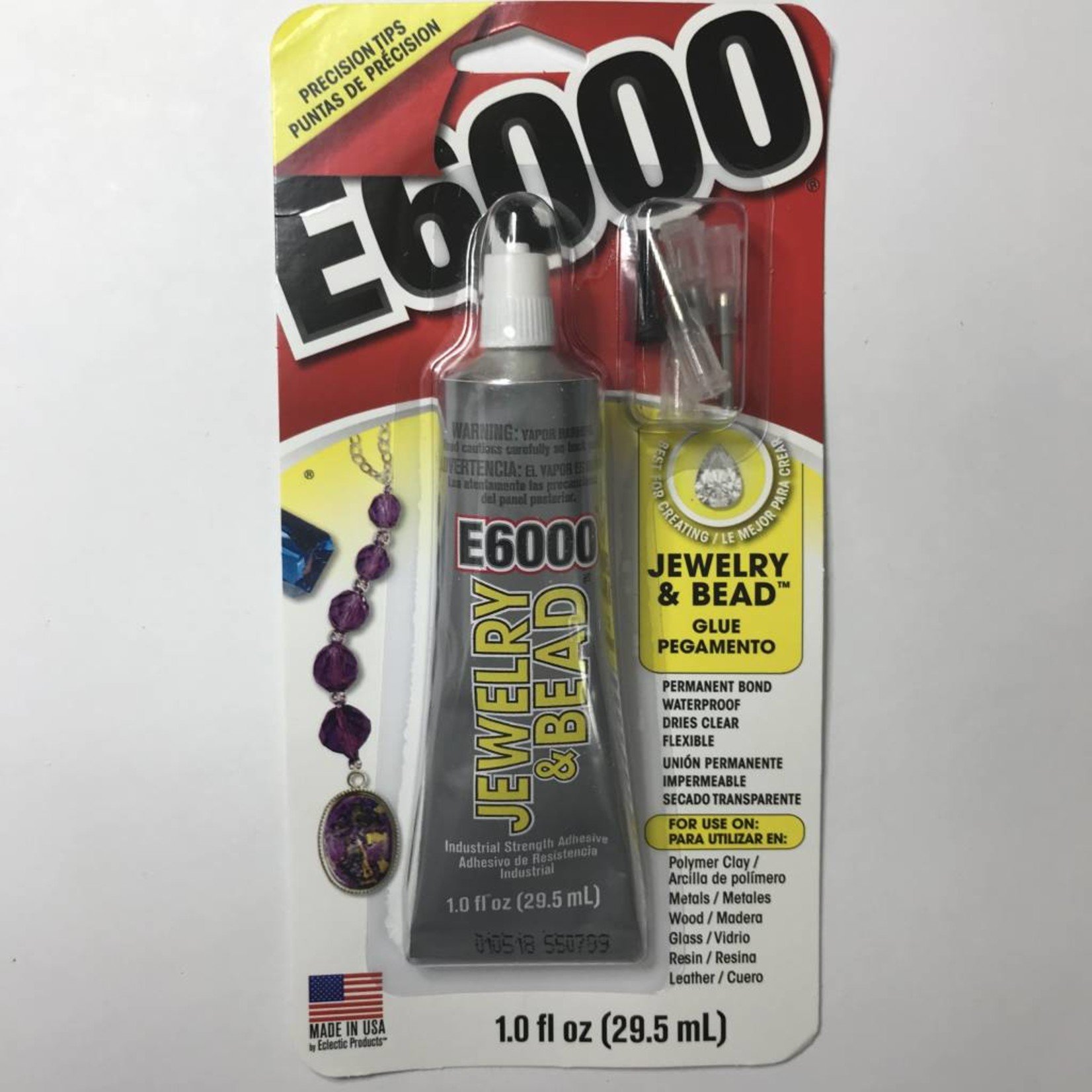 E6000 Craft GLUE 1.0 oz Tube with Bead Tips - Atlantic Bead Company