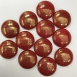 Czech Red Coral LUMI Cabochon 24mm Round