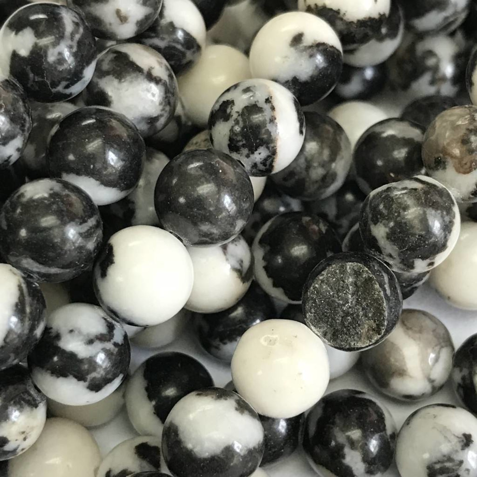 Zebra JASPER Natural 8mm Round - Atlantic Bead Company